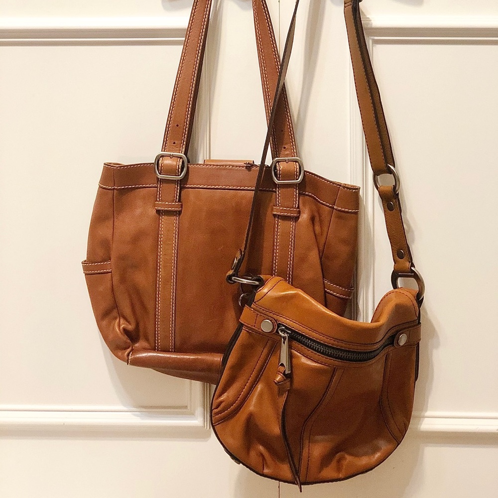 2 for $300 Vintage Fossil Cognac Leather Bag
